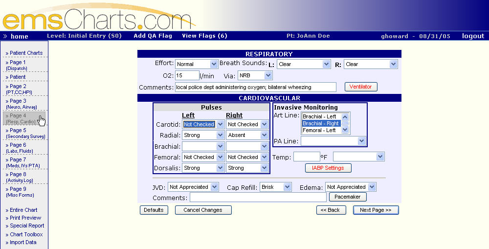 Ems Charting Software